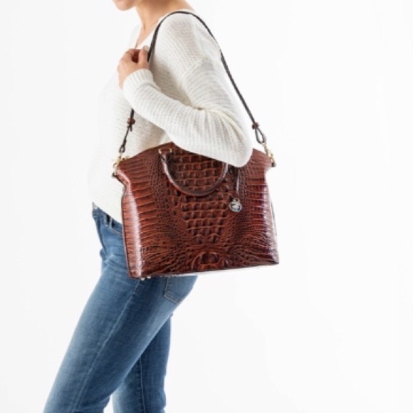 Final sale New Brahmin Large Duxbury Satchel pecan Melbourne bag - Picture 4 of 11